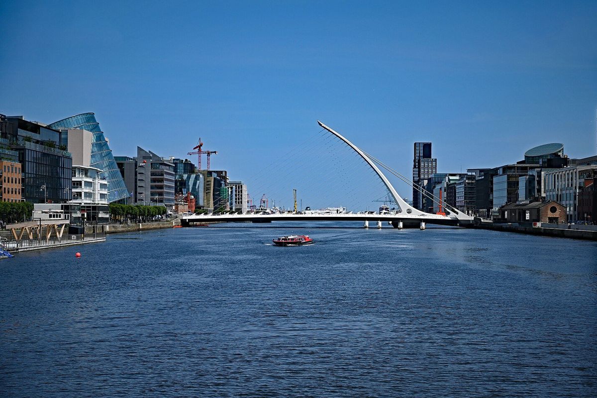 The Samuel Beckett Bridge over the River Liffey in Dublin